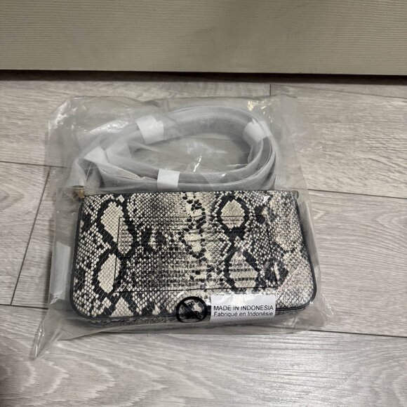 Michael Kors Bryant Small Snake Embossed Leather Convertible Pochette - Picture 4 of 6